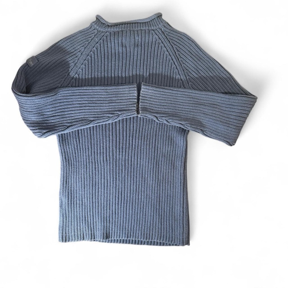 Women’s Ribbed Crewneck Sweater - Light Blue - Picture 3 of 6